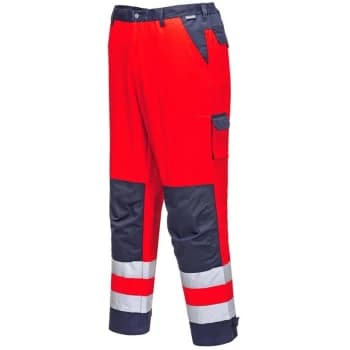 TX51RNRXL - sz XL Lyon Hi-Vis Trousers - Red/Navy - Portwest