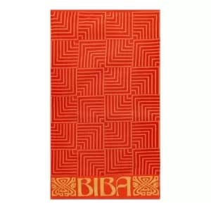 Biba Geometric Beach Towel - Orange