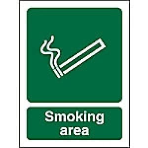 Mandatory Sign Smoking Area Plastic 40 x 30 cm