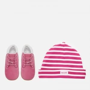 Timberland Babies' Crib Booties with Hat Gift Set - Fuchsia Rose - UK 0.5 Baby
