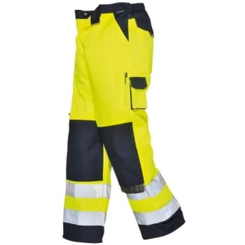 Portwest - TX51YNTL - sz L Lyon Hi-Vis Trousers - Yellow/Navy