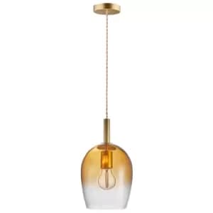 Uma 18cm Dome Pendant Ceiling Light Amber, E27