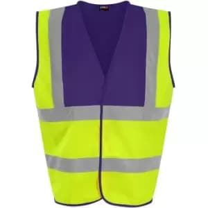 PRO RTX High Visibility Unisex Waistcoat (S) (Yellow/Purple) - Yellow/Purple