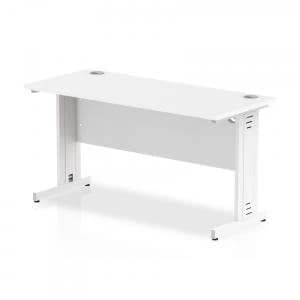 Trexus Desk Rectangle Cable Managed White Leg 1400x600mm White Ref