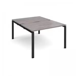 Adapt back to back desks 1200mm x 1600mm - Black frame and grey oak