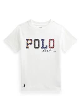 Ralph Lauren Boys Polo Logo Short Sleeve T Shirt - White, Size 14-16 Years=L