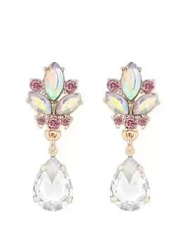 Mood Mood Rose Gold Pink Aurora Borealis Crystal Vintage Peardrop Earrings