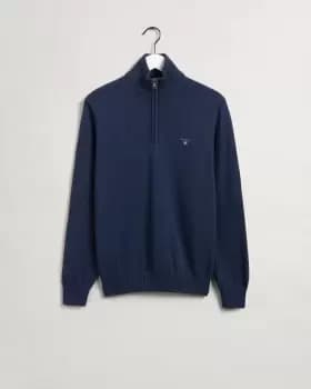 GANT Men Casual Cotton Half-Zip Sweater (M) Blue
