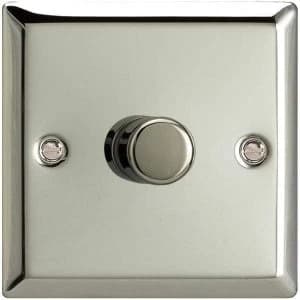 Varilight Classic 1 Gang 1 or 2 Way 1x400W Dimmer Switch - Mirror Chrome - HC3