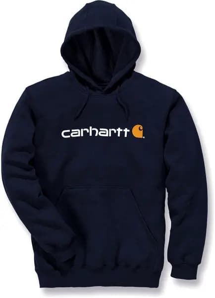 Carhartt Signature Logo, hoody , color: Dark Blue , size: XS
