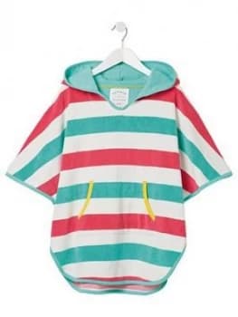 Fat Face Girls Multi Stripe Hooded Towelling Top - Multi