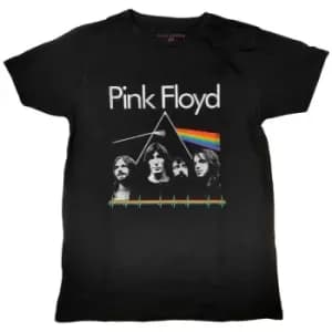Pink Floyd - Dark Side of the Moon Band & Pulse Unisex Large T-Shirt - Black
