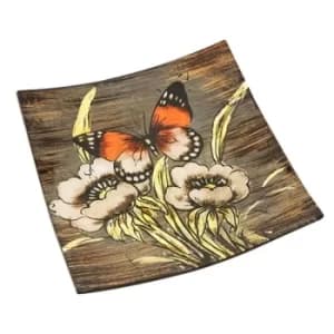 Amber Butterfly Square Plate Small