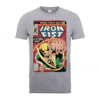 Marvel Comics Iron Fist Die By My Hand Mens Grey T-Shirt - L