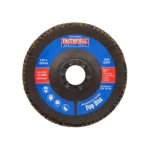 Faithfull Aluminium Oxide Flap Disc 125 X 22mm 80 Grit