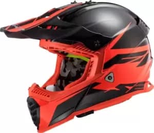LS2 MX437 Fast Evo Roar Motocross Helmet, black-red, Size 2XL, black-red, Size 2XL