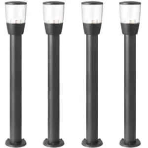 4 PACK Outdoor Post Bollard Light Anthracite 1m LED Garden Driveway Path Lamp