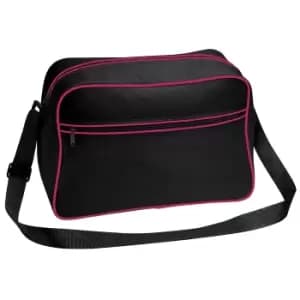 Bagbase Retro Adjustable Shoulder Bag (18 Litres) (One Size) (Black/Fuchsia)