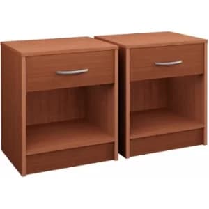 2x Night Stand Table with Drawer 50x40x35cm