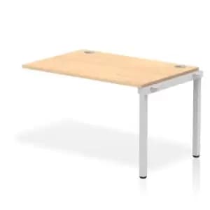 Impulse Bench Single Row Ext Kit 1200 Silver Frame Office Bench Desk Maple