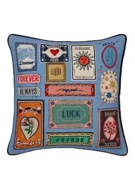 Cath Kidston Keep Kind Cushion, Blue