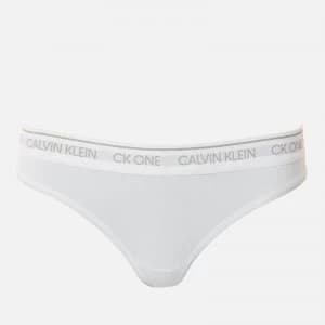 Calvin Klein Womens Logo Thong - White - L