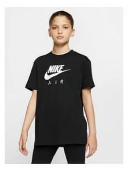 Nike Girls Air Oversized T-Shirt - Black Size M 10-12 Years, Women