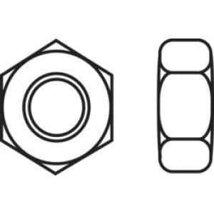 Hexagonal nuts M1 DIN 934 Steel zinc plated TOOLCRAFT 888712