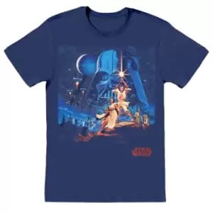 Star Wars Unisex Adult Poster T-Shirt (L) (Navy)