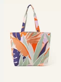 Accessorize Palm Print Shopper, Multi, Women