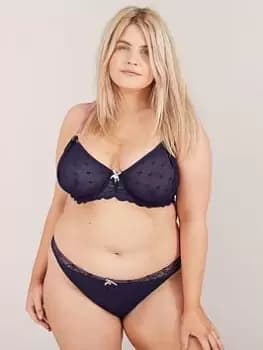 Oola Spot And Lace Brief - Navy, Size 14-16, Women