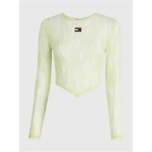 Tommy Jeans Psychedelic Mesh Top Ls - Yellow