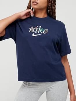 Nike NSW Boxy Nature Tee - Obsidian, Obsidian, Size S, Women
