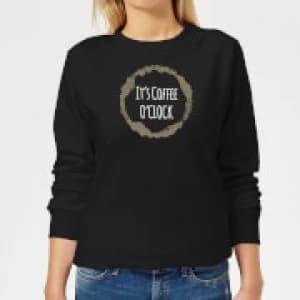 It's Coffee O'Clock Womens Sweatshirt - Black - 3XL - Black