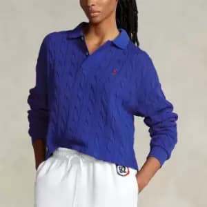 Polo Ralph Lauren Womens Long Sleeve-Polo Shirt - Bright Royal - M