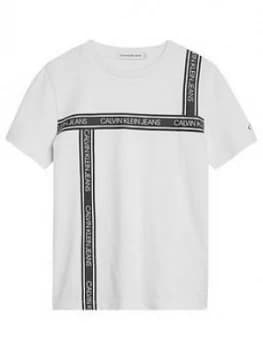 Calvin Klein Jeans Boys Logo Tape T-Shirt - White