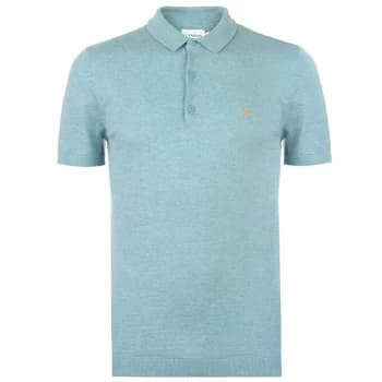 Farah Benji Knitted Polo Mens - 356 GREEN BISCT