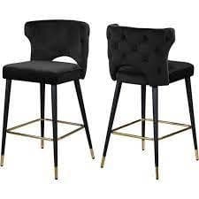 Set Of 2 Velvet Stools