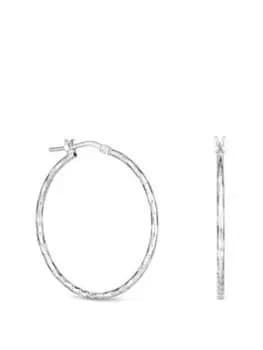 Simply Silver Sterling Silver 925 Fine Diamond Cut Hoop Earrings