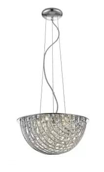 Millie 6 Light Chrome Crystal Pendant Ceiling Light