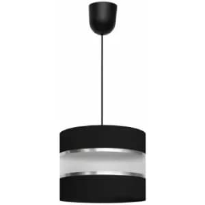 Netlighting Helen Cylindrical Pendant Ceiling Light Black, Silver 20cm