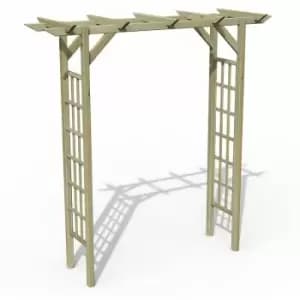 Forest Garden - Forest Classic Flat Top Wooden Garden Pergola Arch 611 x 2'4 - Natural Timber