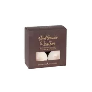 Wood Smoke and Leather Tealights (Pack of 8)