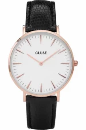Ladies Cluse La Boheme Rose Gold Lizard Watch CL18037