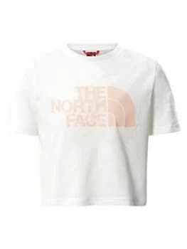 The North Face Girls Short Sleeve Easy Crop T-Shirt - White, Size M=10-12 Years, Women