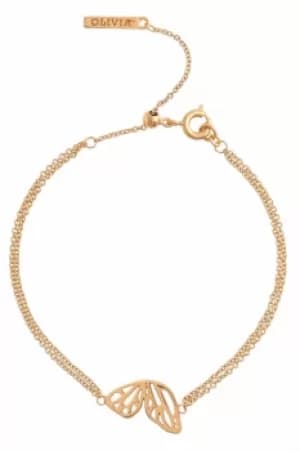 Ladies Olivia Burton Rose Gold Plated Butterfly Wing Chain Bracelet OBJ16EBB01