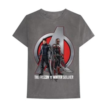Marvel Comics - Falcon & Winter Soldier A Logo Unisex Large T-Shirt - Grey