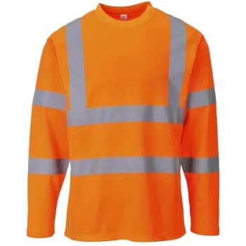 S278ORRS - sz S Hi-Vis Long Sleeved T-Shirt - S278 Orange - Portwest