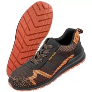 Result Work-Guard Unisex Adults Suede Trim Safety Trainer (10 UK) (Black/Orange) - Black/Orange