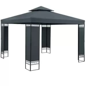 Garden Gazebo Pavilion Marquee Lorca 3x3m Metal Water-Repellent Outdoor Patio Party Tent Birthday Wedding Luxury Anthracite - Casaria